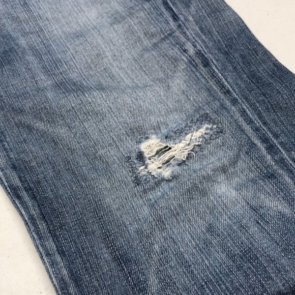 VINTAGE LIGHTWASH ROCK & REPUBLIC CHRISSY CROP JEANS 31x25 FACT DISTRESS… - Picture 12 of 13